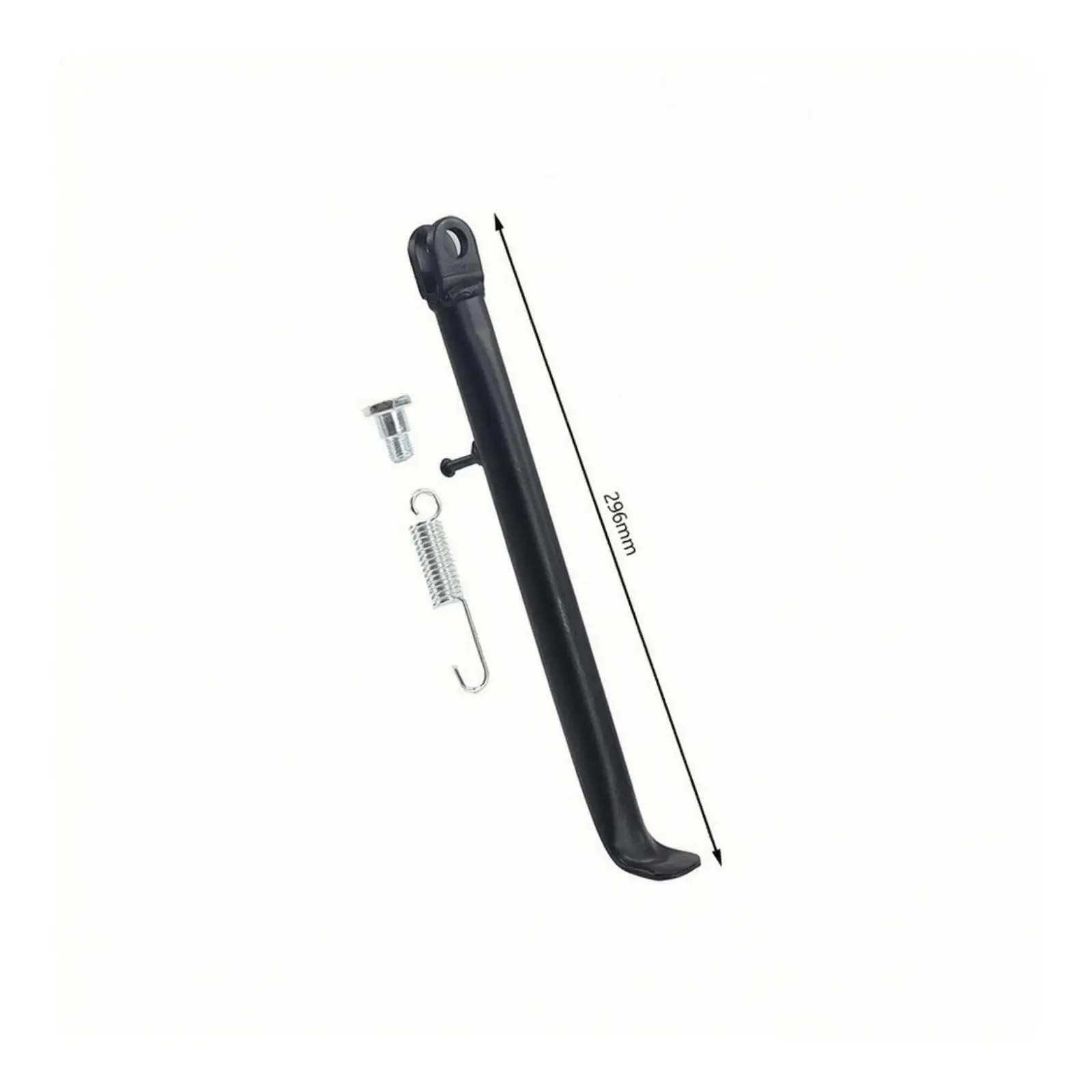 Motorcycle Side Stand Kickstand with Tension Spring Curved Foot Steel Construction for Daily Use
