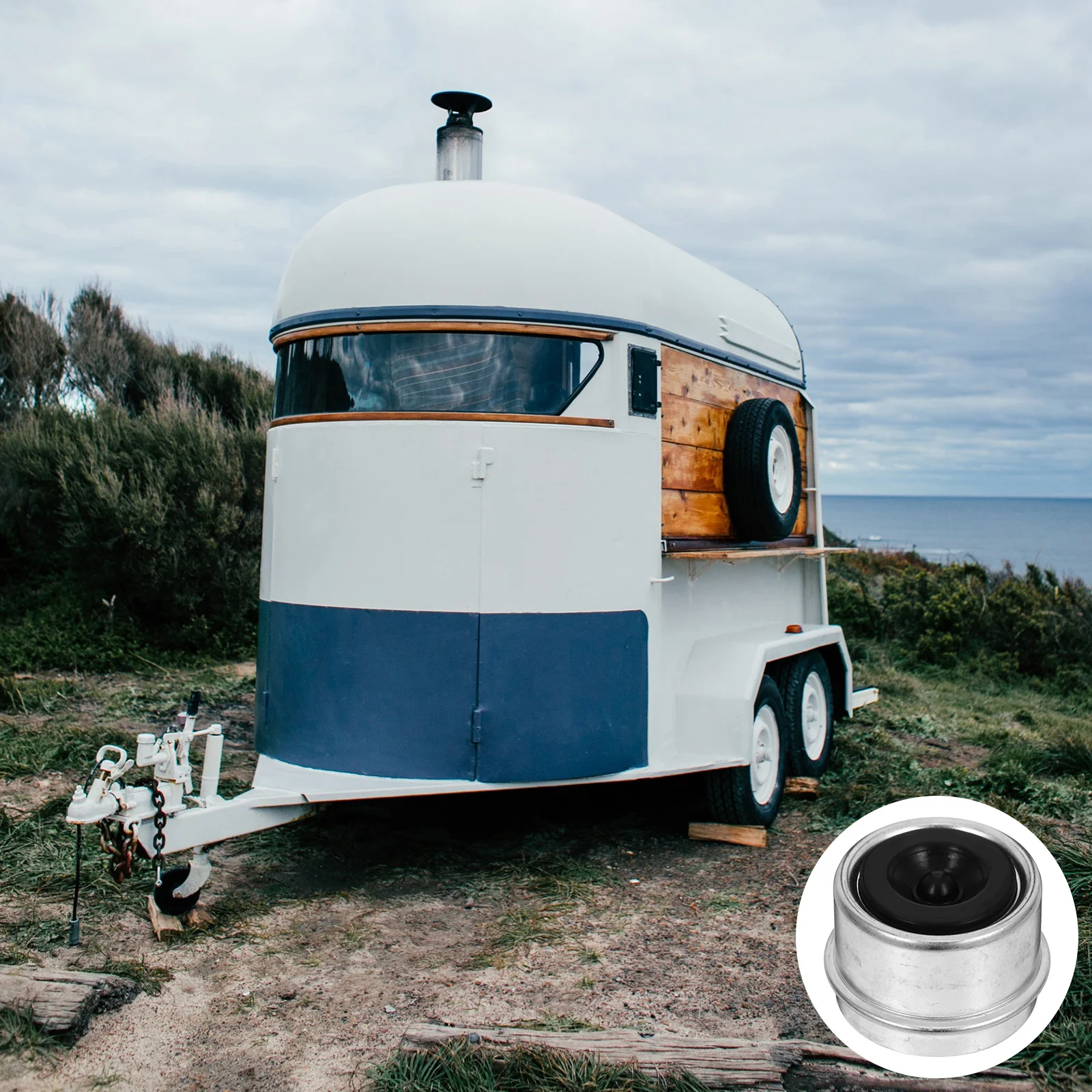 

4Pcs Trailer Axle Grease Caps Dust Covers Wheel Bearing Caps Hub Replacement Protectors Easy Install Trailer Accessories