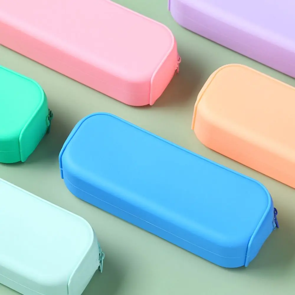 Colorful Silicone Pencil Case Creative Stationery Storage Box Student School Supplies