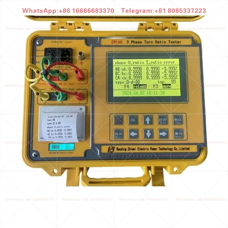 ZW160 Multi functional Transformer TTR Instrument Three phase Transformer Turn Ratio Tester