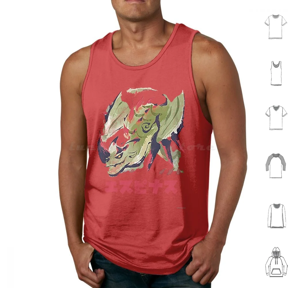 Monster Hunter Rise Sunbreak Espinas Kanji Tank Tops Print Cotton Espinas Monster Hunter Rise Sunbreak Monster Hunter