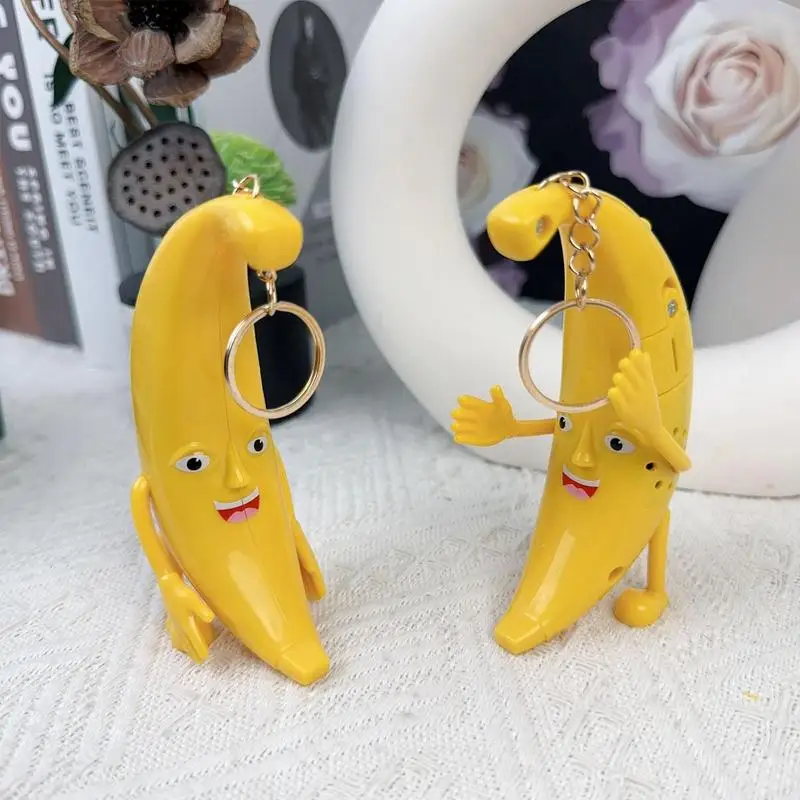 Banana Keychain Banana Backpack Purse Pendant Singing Banana Doll Key Holder Backpack Pendant Banana Bag Charm For Boys Girls