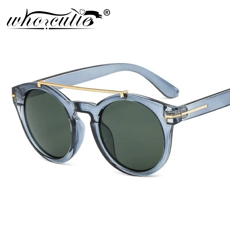Trendy Retro Round Rivet Sunglasses Women 2025 Brand Double Bridge Shade Eyewear Colorful Lens Gray Yellow Frame Men Sun Glasses 4