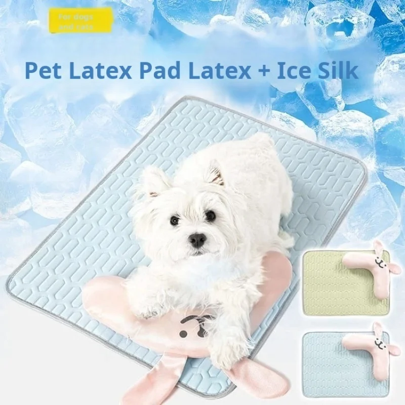 Pet summer cooler latex mat cat and dog universal with cute small pillow removable dog mat Removable Latex Mat Cute Cooler Mat