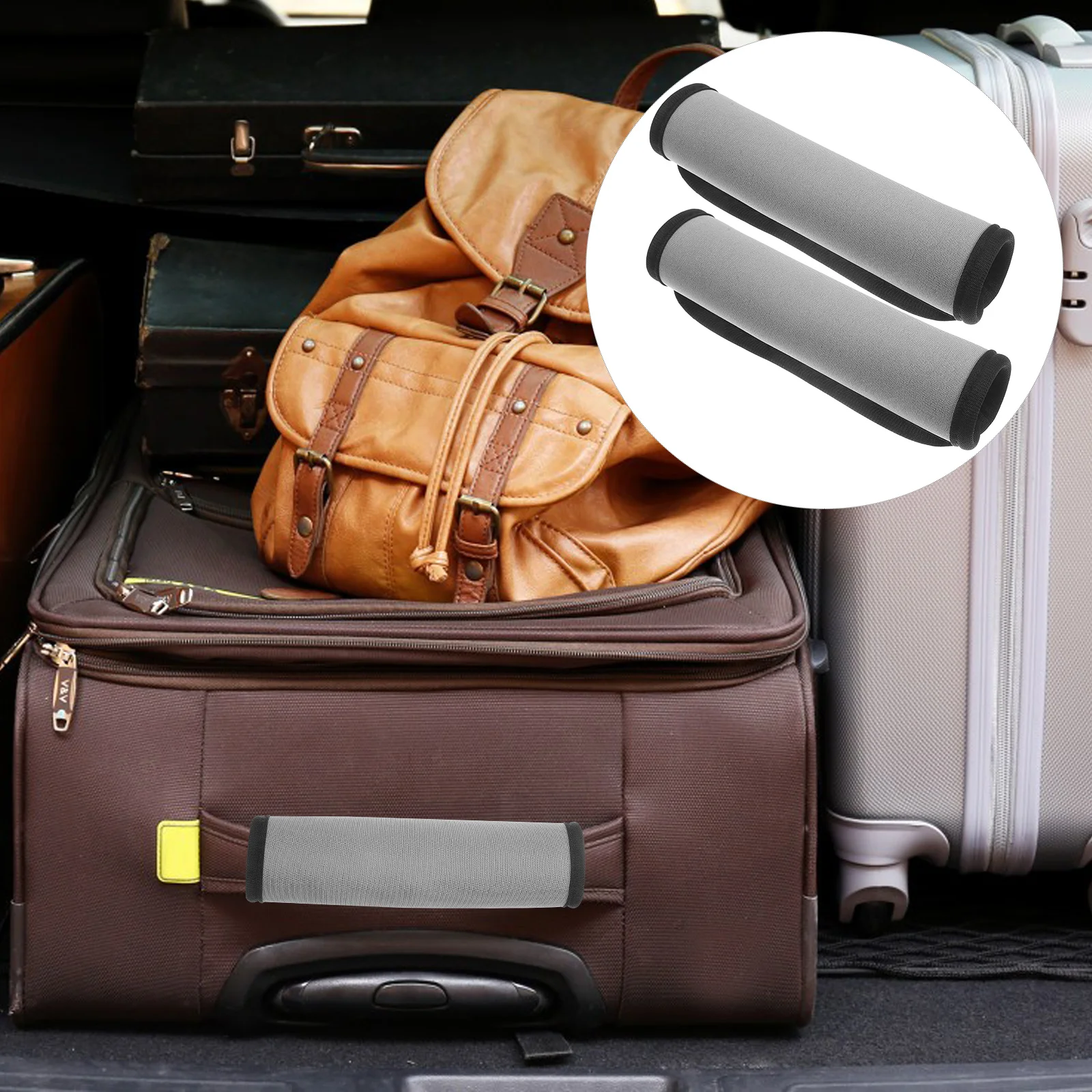 

2 Pcs Luggage Case Handles Grip Wrap Cover Suitcase Soft Neoprene Covers Strap Wraps