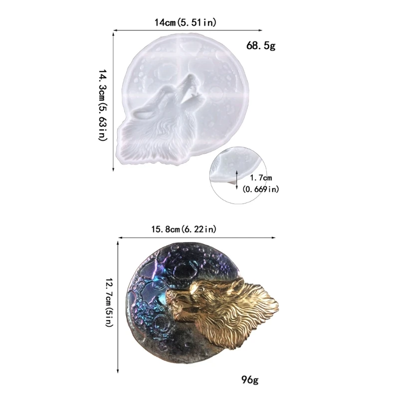 オオカミの形の装飾モールド DIY デスクトップ装飾品ペンダントジュエリーエポキシ樹脂モールド