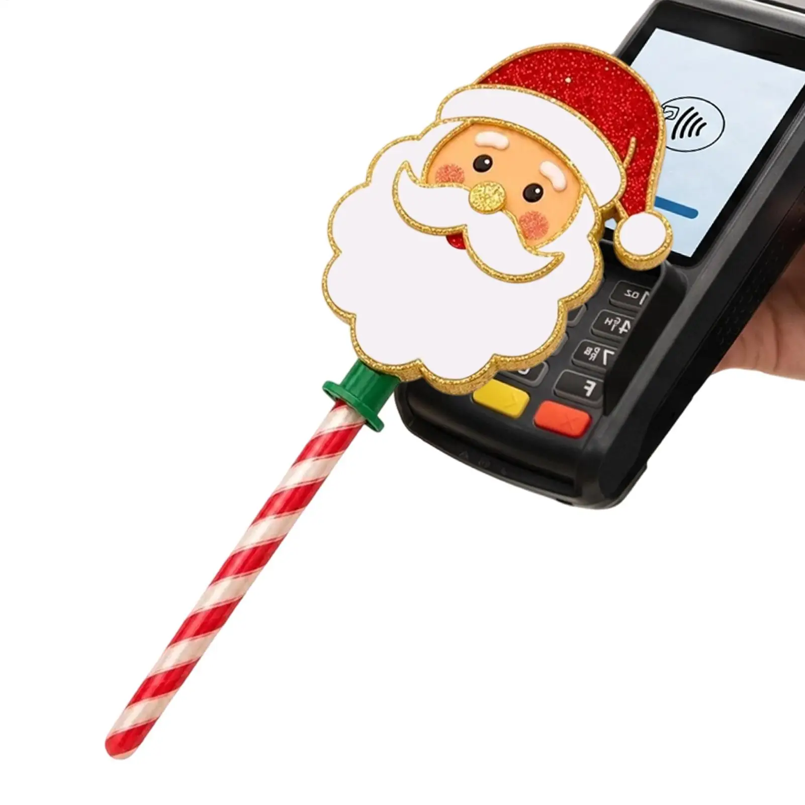 Christmas Tap Wand Santa Claus Holiday Payment Stick Props Credit Card Holder Wand For Men Women Kids Teens Adults Travelers