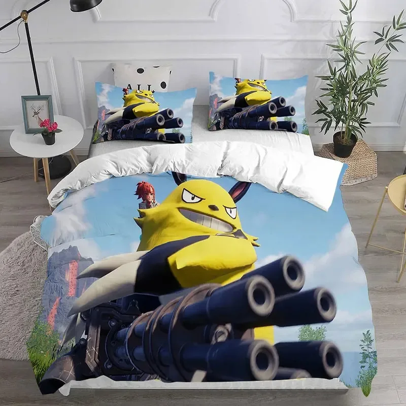 Game Duvet Cover Pillowcase Palworld Game Characters Bedding Set Adult Boy Girl Bedroom Decoration Single Double Large Size
