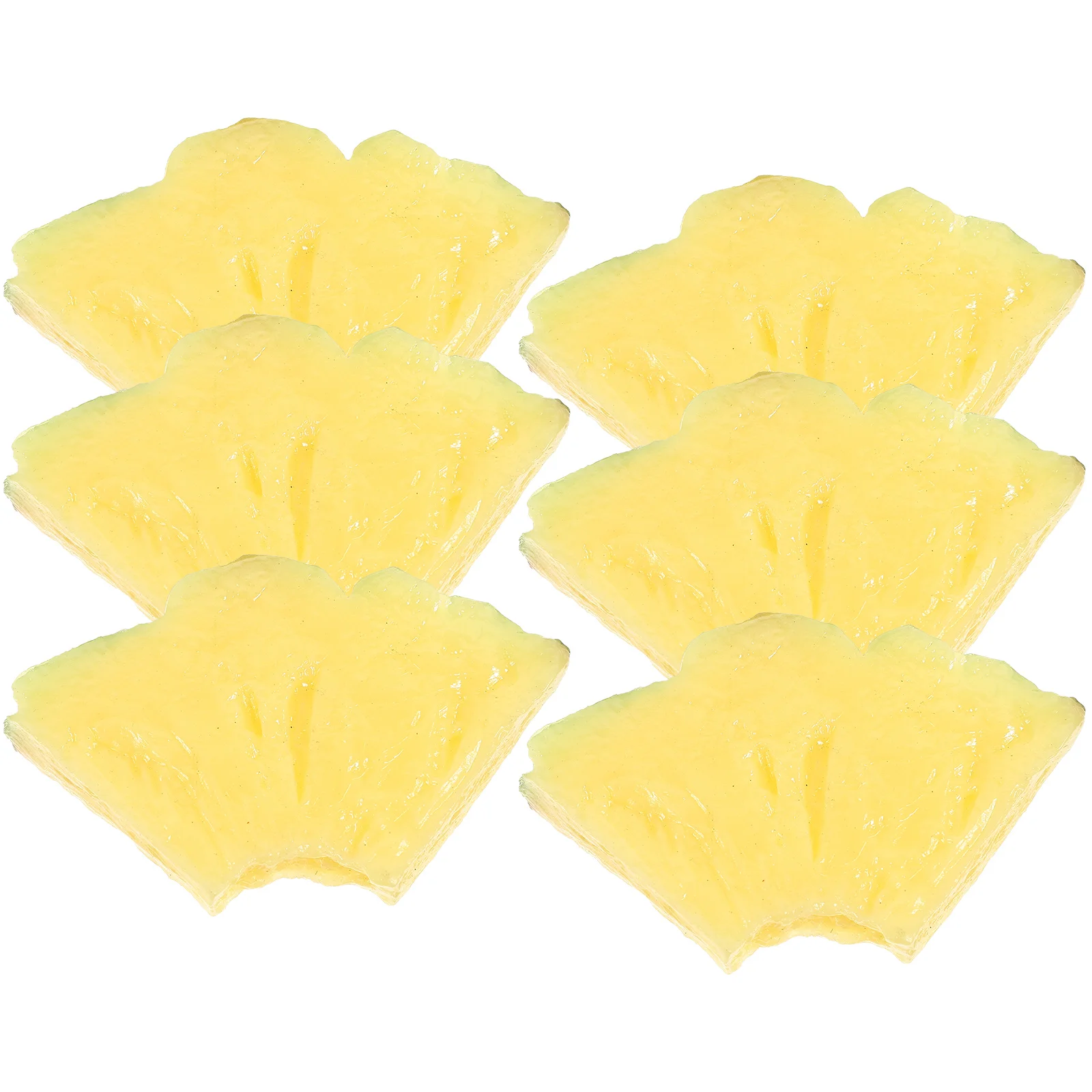 6 Pcs Lemon Ornaments Artificial Fruits Blocks Simulation Model Slices Decor Pineapple Plastic Fake