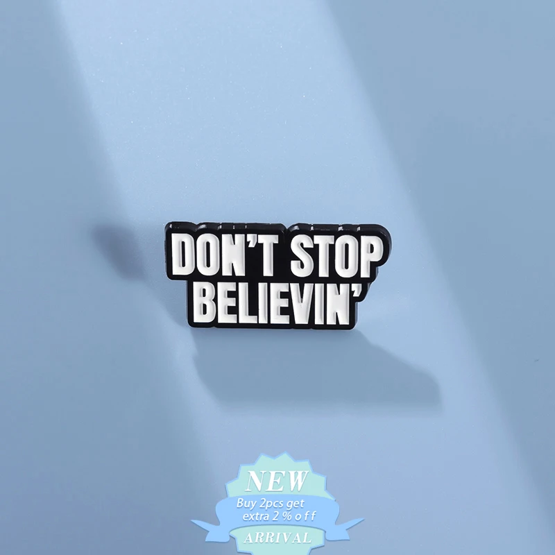 Don'T Stop Believin Enamel Pin Journey Belief Band Music Brooch Lapel Backpack Badge Accessories For Fans Vintage Jewlery Gifts