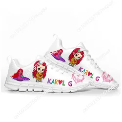 Karol G Singer Printed Sports Shoes Mens Womens Teenager Breathable Sneakers Casual Custom High Quality Couple Shoes White