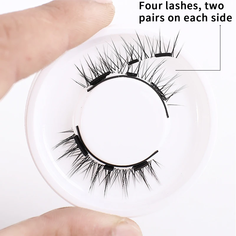 Valse Wimpers Natuurlijke Demon Genie Wimper Set Herbruikbaar Geen Lijm Geen Make-Up Verwijdering Langdurige Niet Vallende Mode Handgemaakt