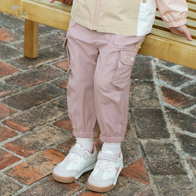 Dave Bella Boys Girls Cargo Pants 2025 Spring Loose Comfortable Fashion Casual Kids Children's Pants Sport Outdoor DB1250918