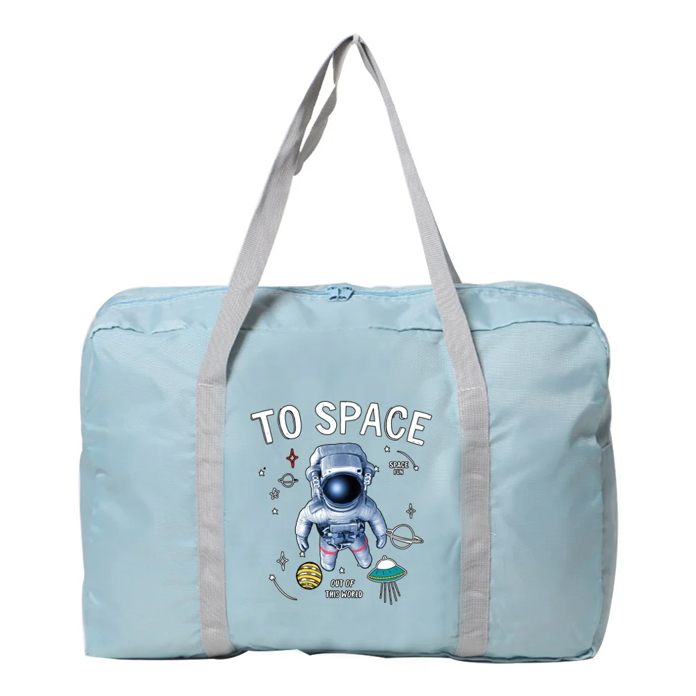 Astronauta impressão saco de viagem náilon dobrável bagagem à prova dwaterproof água bolsas de viagem sacos de armazenamento de roupas unissex grande capacidade pacotes