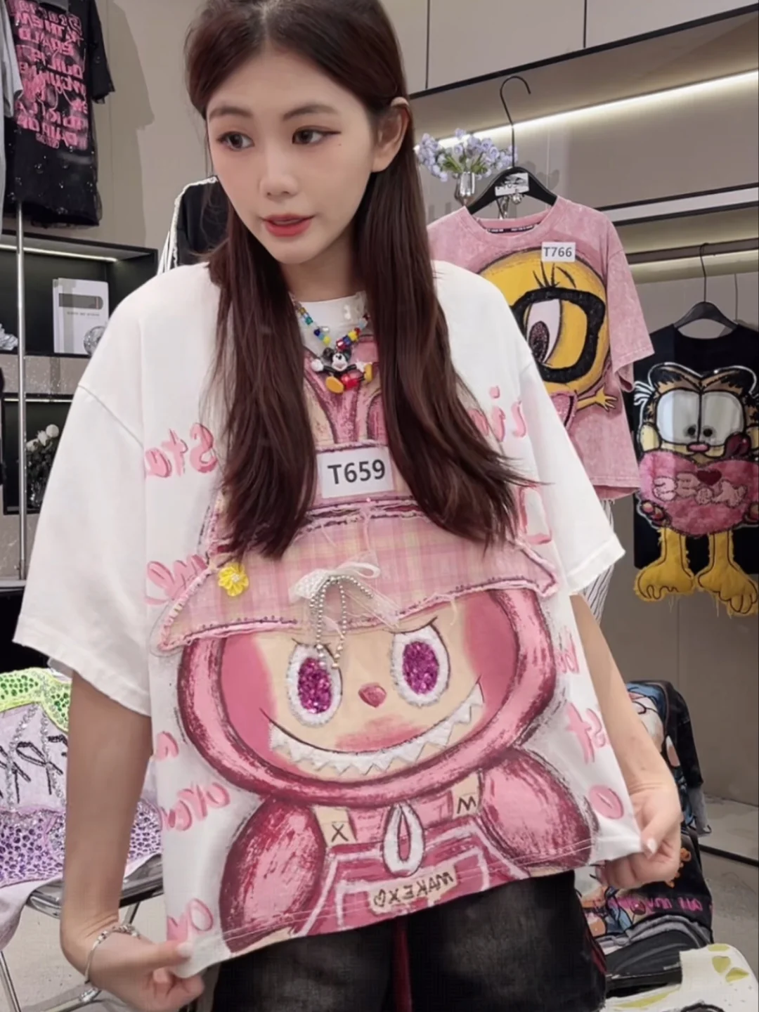 Lâche été ort Sve T irt femmes 2025 nouveau Sle confortable respirant brodé Patchwork coréen Sle haut décontracté