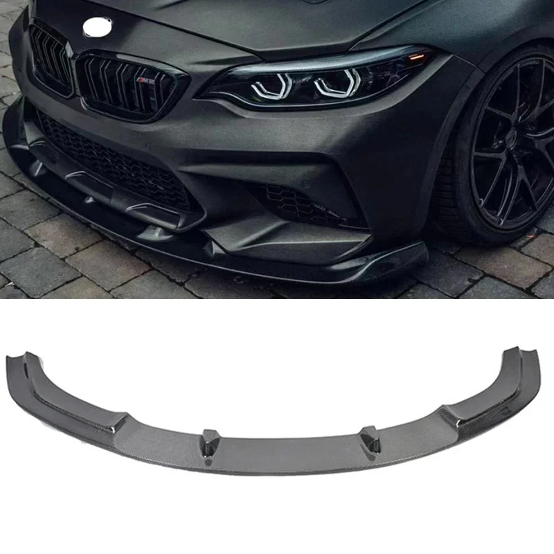 For BMW 2-series f87 M2C 2016-2022, refit the real carbon fiber 3D style front bumper lower lip front lip spoiler separator