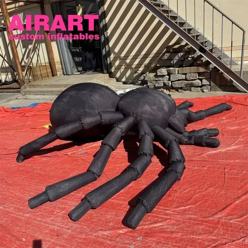 for Outdoor Halloween Art Installation Inflatable Black Spider Balloon Props