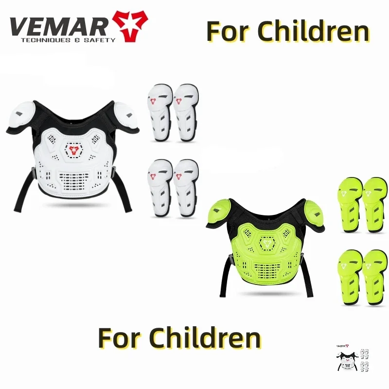 

VEMAR Kids Children Motocross Armor Jacket Chest Back Shoulder Elbow Knee Protection for Motorcycle/Bike/BMX