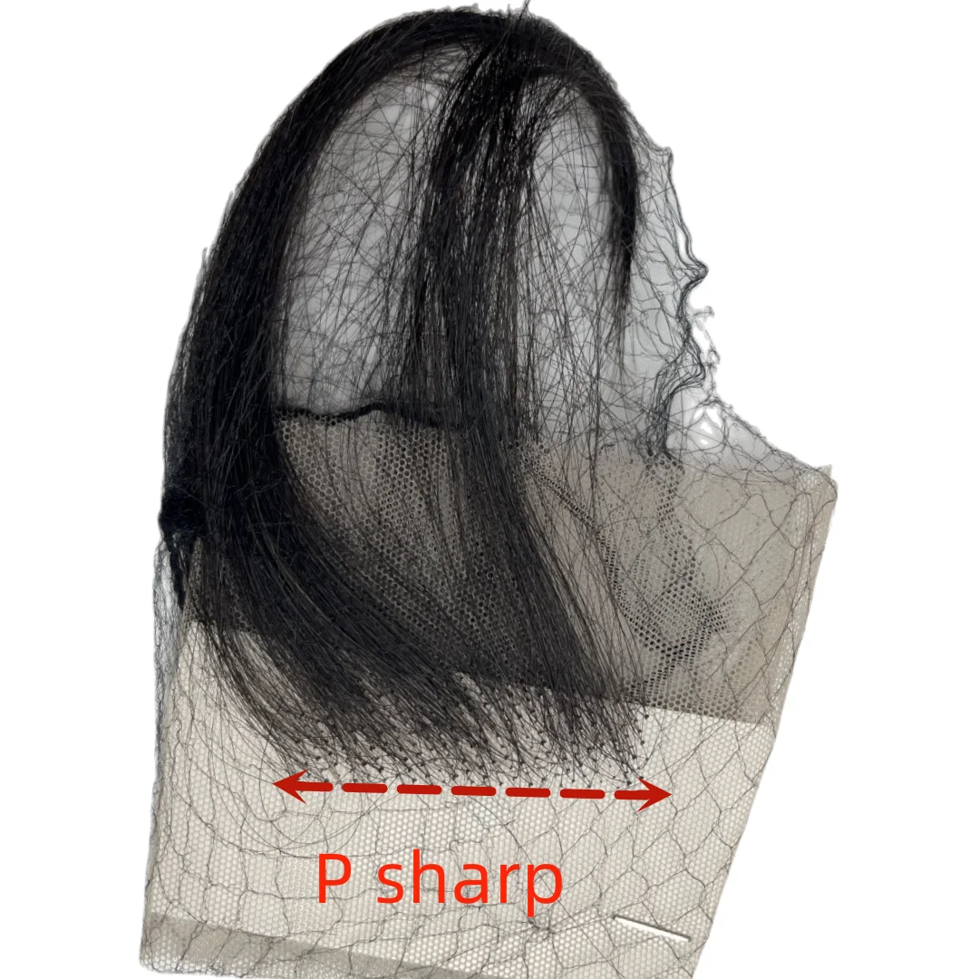 شرائط دانتيل للشعر للنساء - خط شعر دانتيل غير مرئي قابل لإعادة الاستخدام مع قطعتين من قطع الشعر البشري الطبيعي المصنوع يدويًا، أسود 6 بوصات