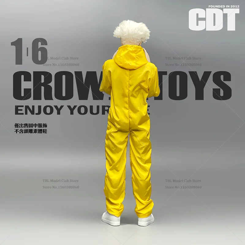CROWDHTOYS 1/6 Scale Male Clothes Yellow Long Sleeves Coverall Protective Clothing Jumpsuit For 12-inch Action Figure Soldier
