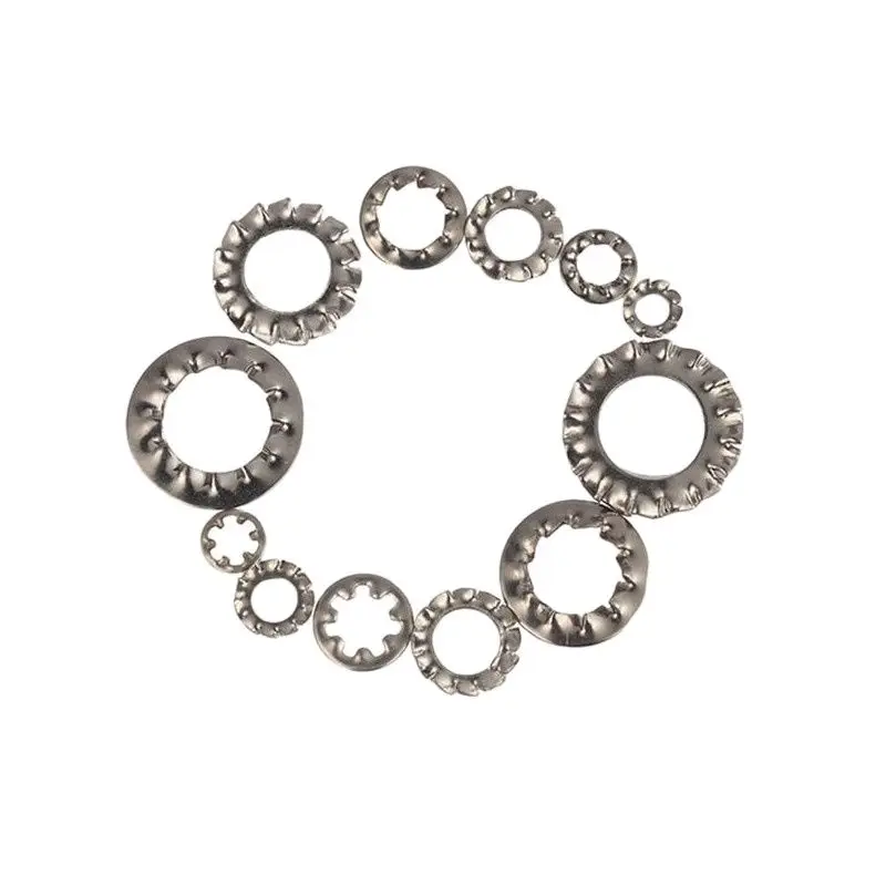 M10 M12 M14 M16 Stainless Steel 304 Anti-skid Lock Washers With Internal External Teeth 100pcs/lot
