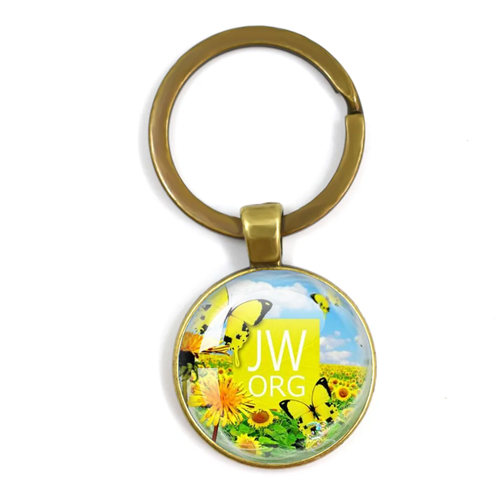 Handgemaakte ronde hanger sleutelhanger nieuwe JW.org het beste leven ooit glas cabochon sleutelhanger sieraden cadeau voor vrienden