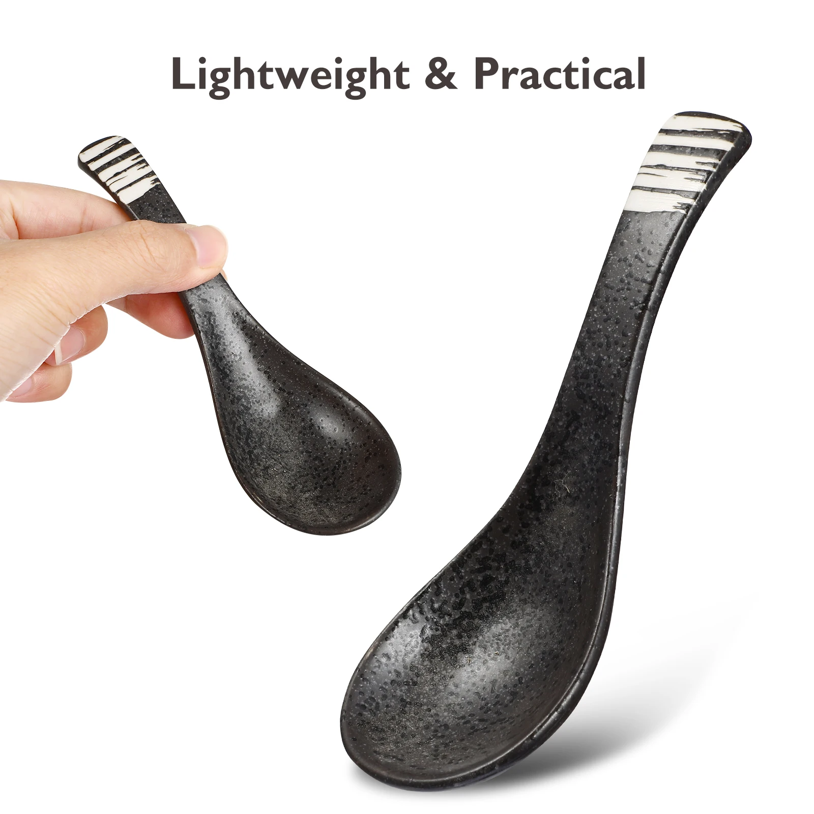 

5 Pcs Ceramic Spoon Ramen Spoons Soup Vintage Japanese Korean Small Ceramics Porcelain