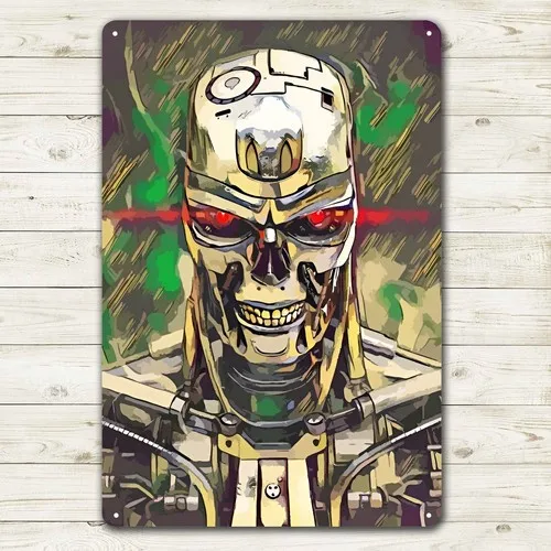 Terminator T800 Film Metallposter Blechschild - Sammlerplatte