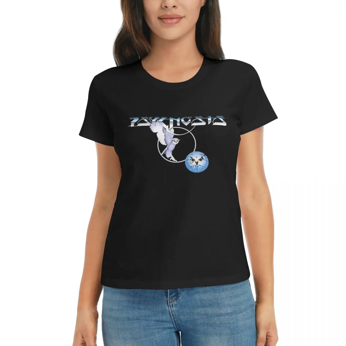 

Женская футболка Amiga Psygnosis Owl, летние футболки с короткими рукавами, хлопковые футболки с круглым вырезом, одежда, топы, уличная одежда