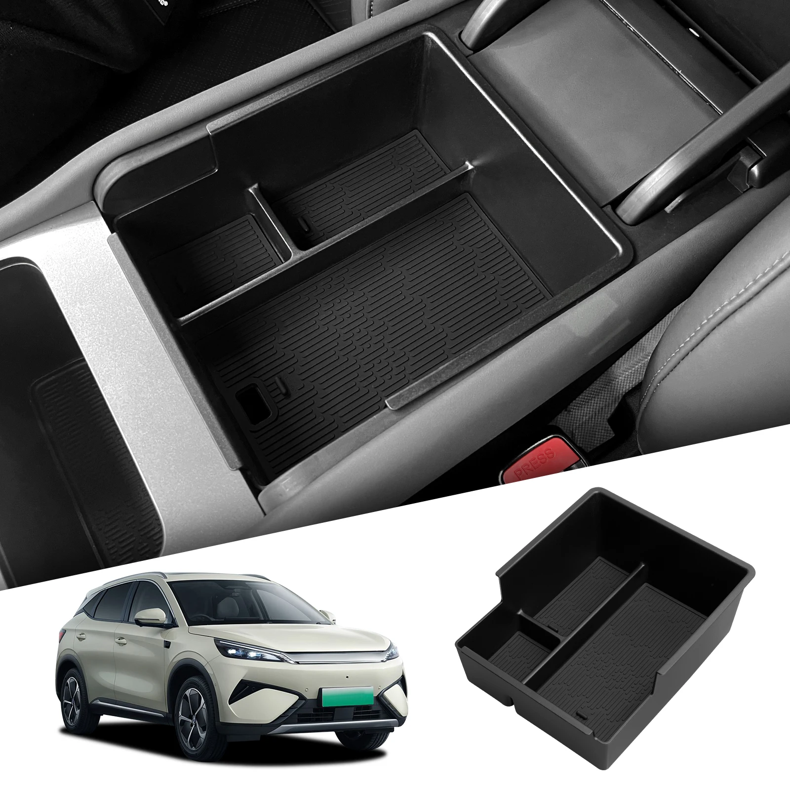 

ZUNDUO for BYD ATTO3 ATTO 3 YUAN PLUS 2025 2026 Car Center Console Armrest Storage Box Accessories Organizer Tidying Tray ABS