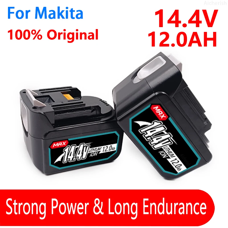 Aicherish BL1460 14.4V 12000 mAh Lithium Ion Battery With LED Charger BL 1430 BL 1440 Lxt 200 BDF 340 TD 131d Power Tool Battery