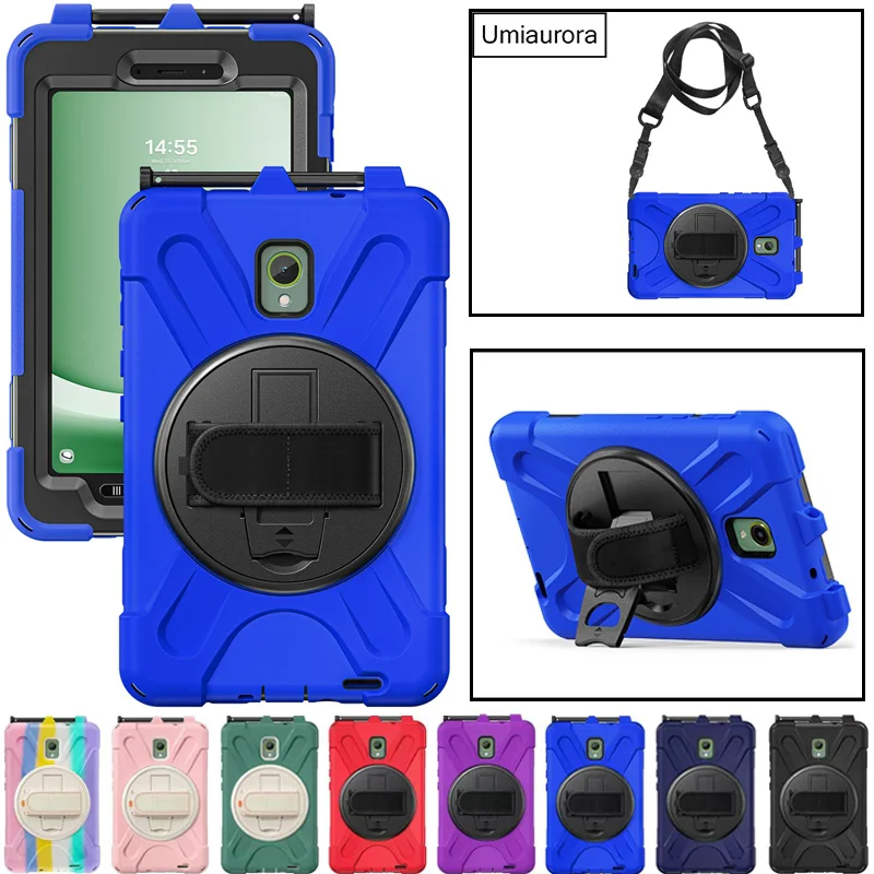

For Samsung Tab Active 3 SM-T570 T575 Active5 8.0 inch SM-X300 X306B Heavy Duty Rugged Tablet Case Stand Strap Shockproof Cover