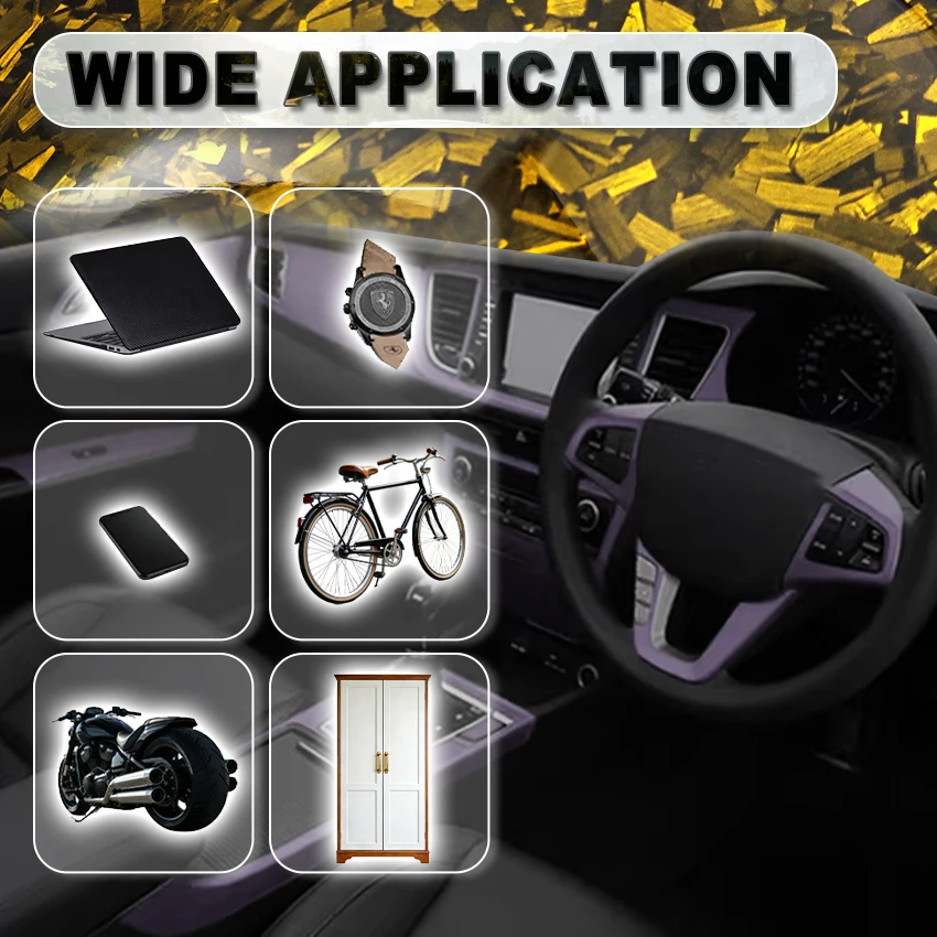 PET Super Glossy Yellow Forged Carbon Vinyl Wrap Film For Audi A4 B8 Self Adhesive Styling Sticker For Motorcycle Decal - view 6