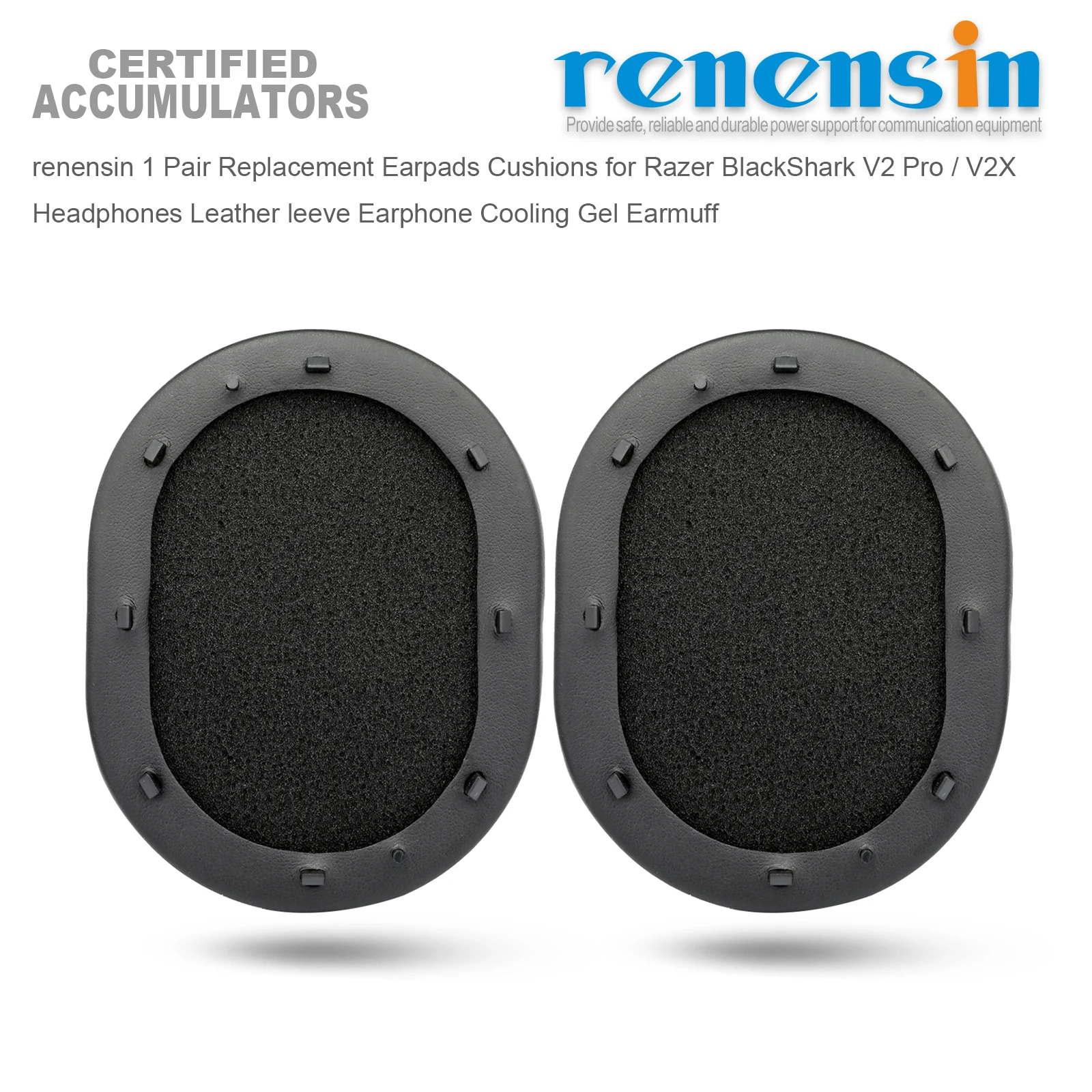 renensin 1 Pair Replacement Earpads Cushions for Razer BlackShark V2 Pro / V2X  Headphones Leather leeve Earphone Cooling Gel Ea