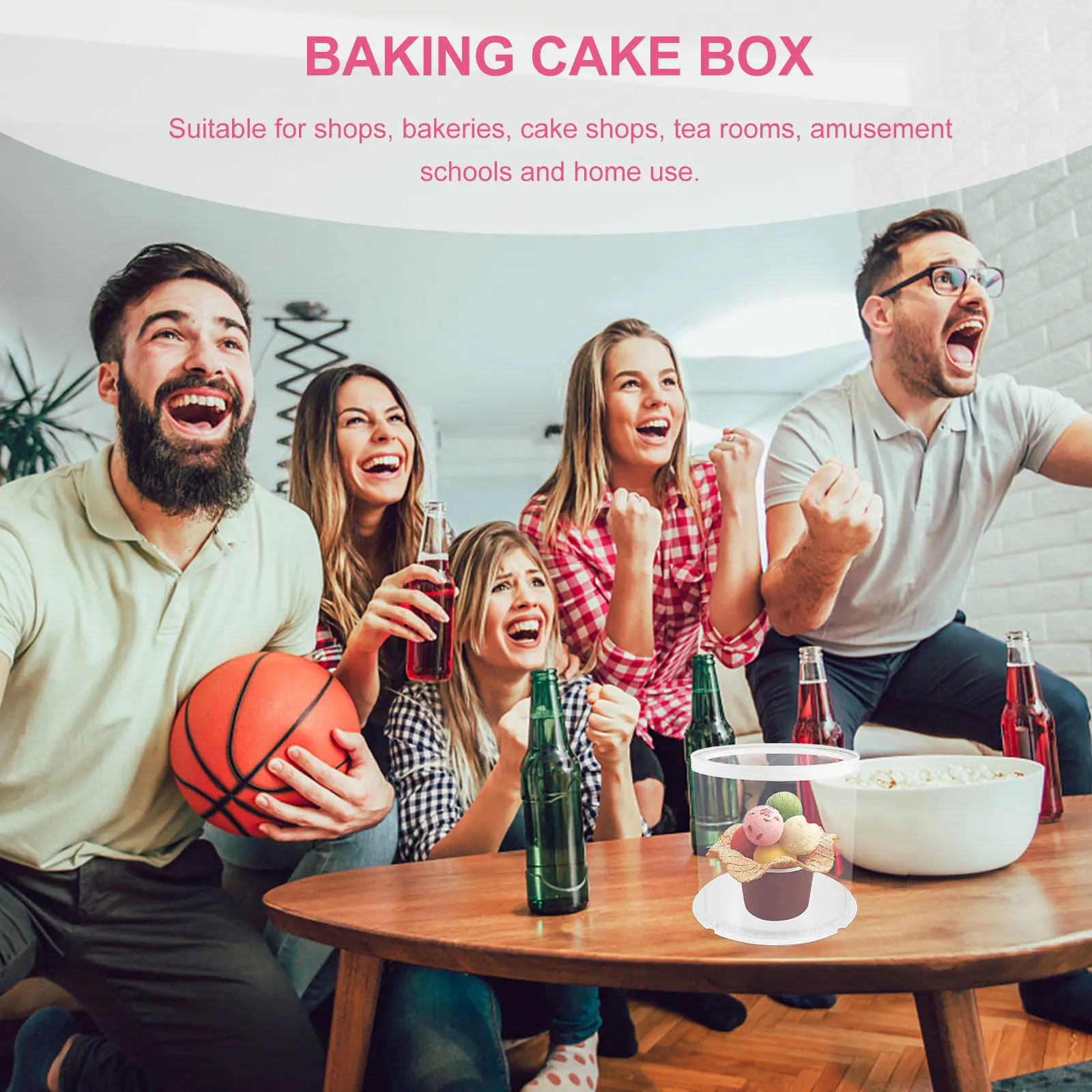 1Pcs Cake Box Eco Friendly Transparent Round Storage Container Cake Holder Bakery Dessert Packing Box Food Protection Case
