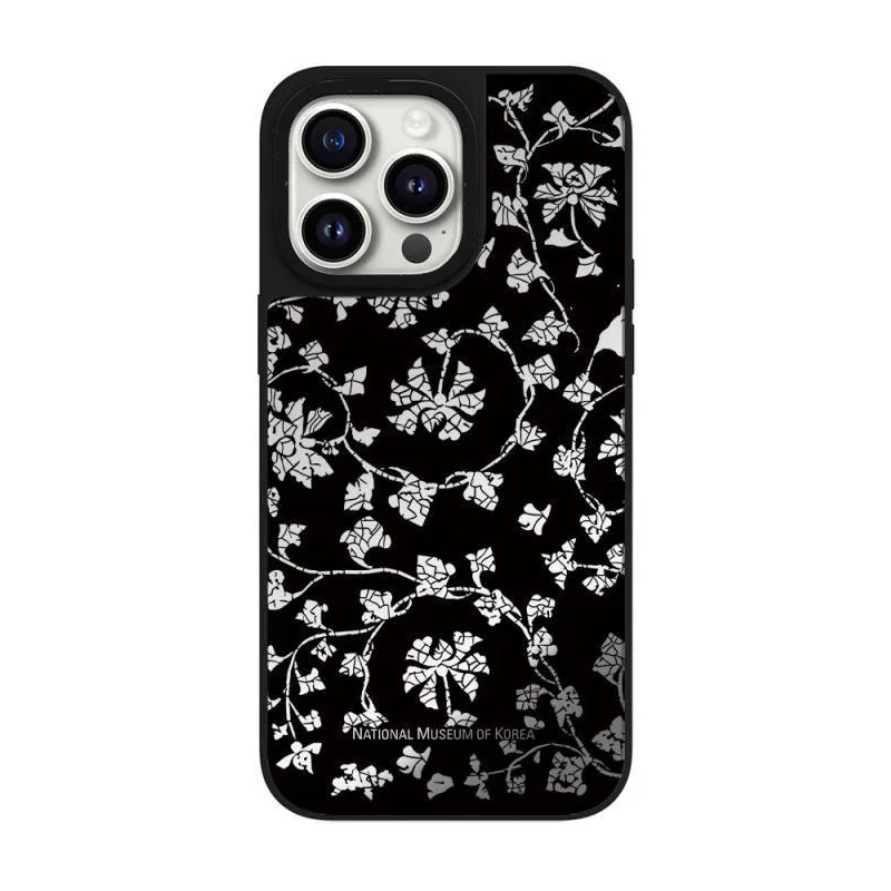 

Korean Museum Flower Mirror Surface MagSafe Phone Case Cover for iPhone 11 12 13 14 15 Pro Max Case for iPhone 15 Pro Max