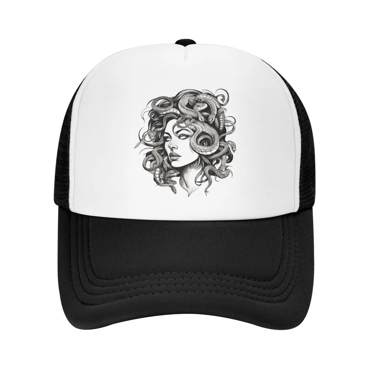 

Medusa Greek Goddess Mesh Baseball Caps Adult Fashion Sun Hats Dad Hat Adjustable Snapback Caps Golf Hats Summer Trucker Caps