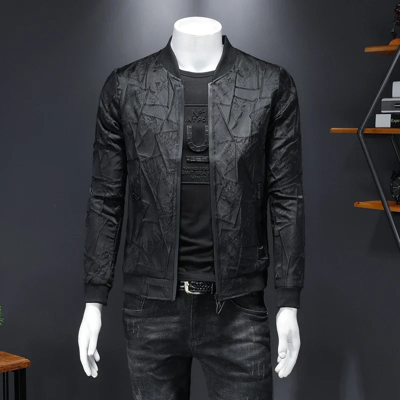 

2024 New Boutique Leisure Fashion Men's Station Collar Jacket Bomber Jacket Male Casual Coat