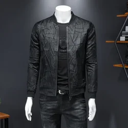 2024 New Boutique Leisure Fashion Men's Station Collar Jacket  Bomber Jacket Male Casual Coat