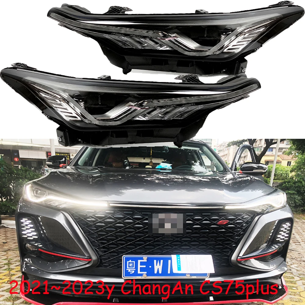 1pcs car bumper CHANG AN headlamp for ChangAn CS75 plus headlight LED 2021~2023y car accessories head lamp ChangAn CS75 fog lamp