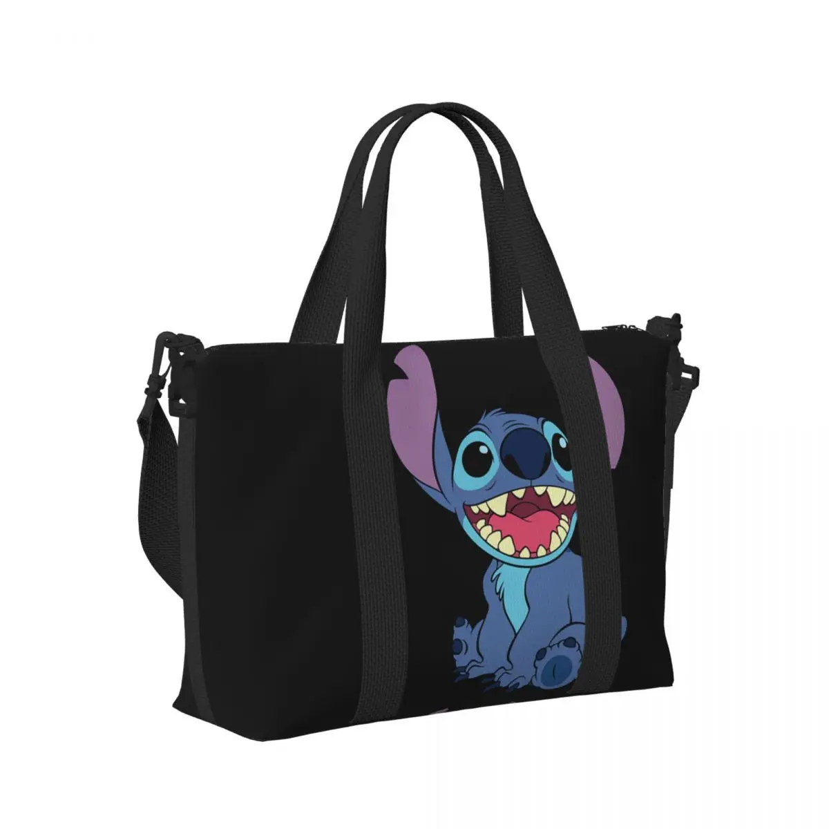 Custom Large Stitch Anime Tote Bag Women Shoulder Shopper Gym Beach Travel Bag