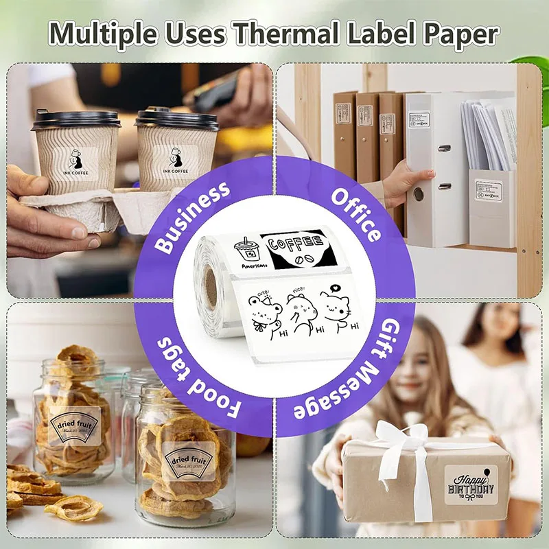 Rolo de Etiqueta Térmica Holográfica Transparente 40x30mm, Papel Adesivo Branco Translúcido 50x30mm para Impressora M220 M110 P50