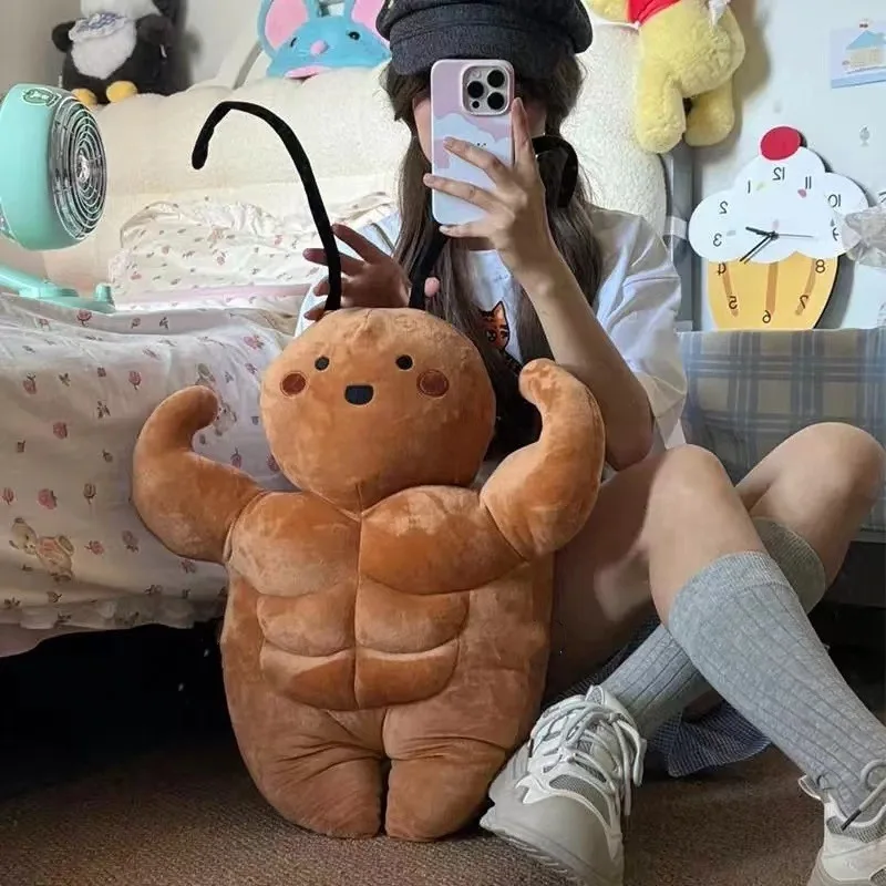 

35cm Kawaii Big Cockroach Plush Toy Funny Chest And Abdominal Muscles Boyfriend Pillow Creative Doll Christmas Halloween Gift