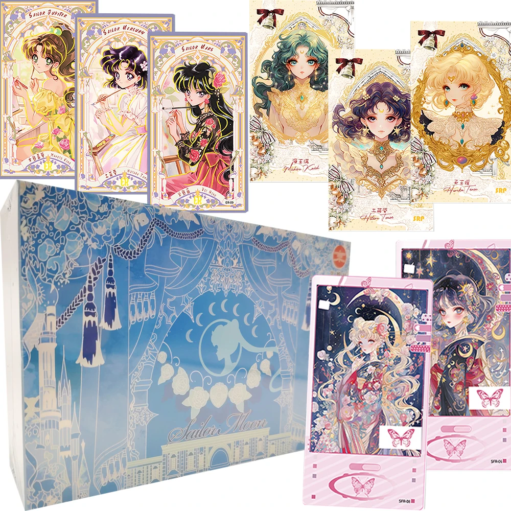 Sailor Moon Luxus Goldrahmen Sammelkarten Booster Box - Pretty Soldier Anime Sammelkarten mit SRP ER Holo Folie Vintage