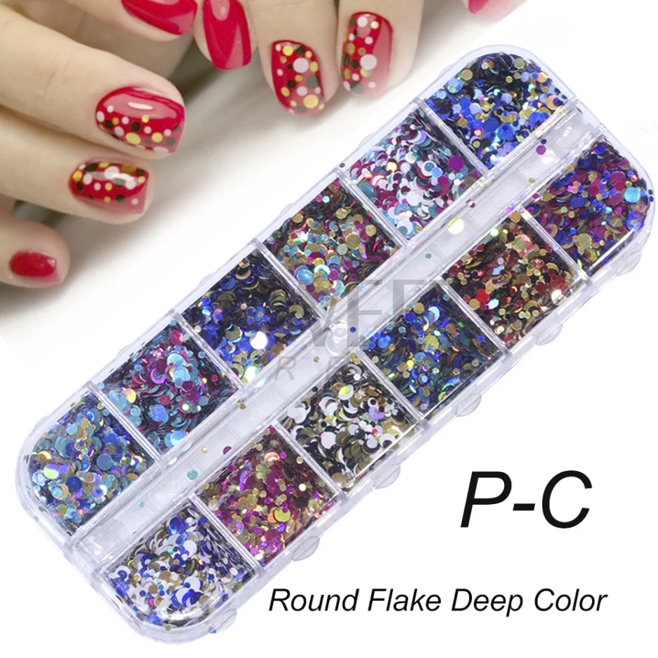 12 Farben Nail Art Glitzerpulver Set - 3D Nägel Glitter Für Nagelkunst, Lidschatten & Basteln