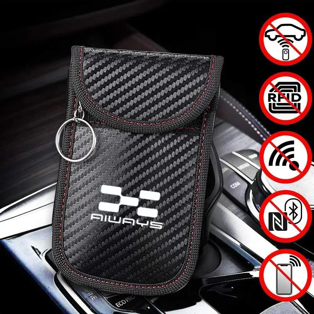 Car Key Signal Blocker Case Faraday Cage Fob Pouch Keyless RFID Blocking Bag for Aiways U5 PRO SE U6 U7 BEIJING Accessories