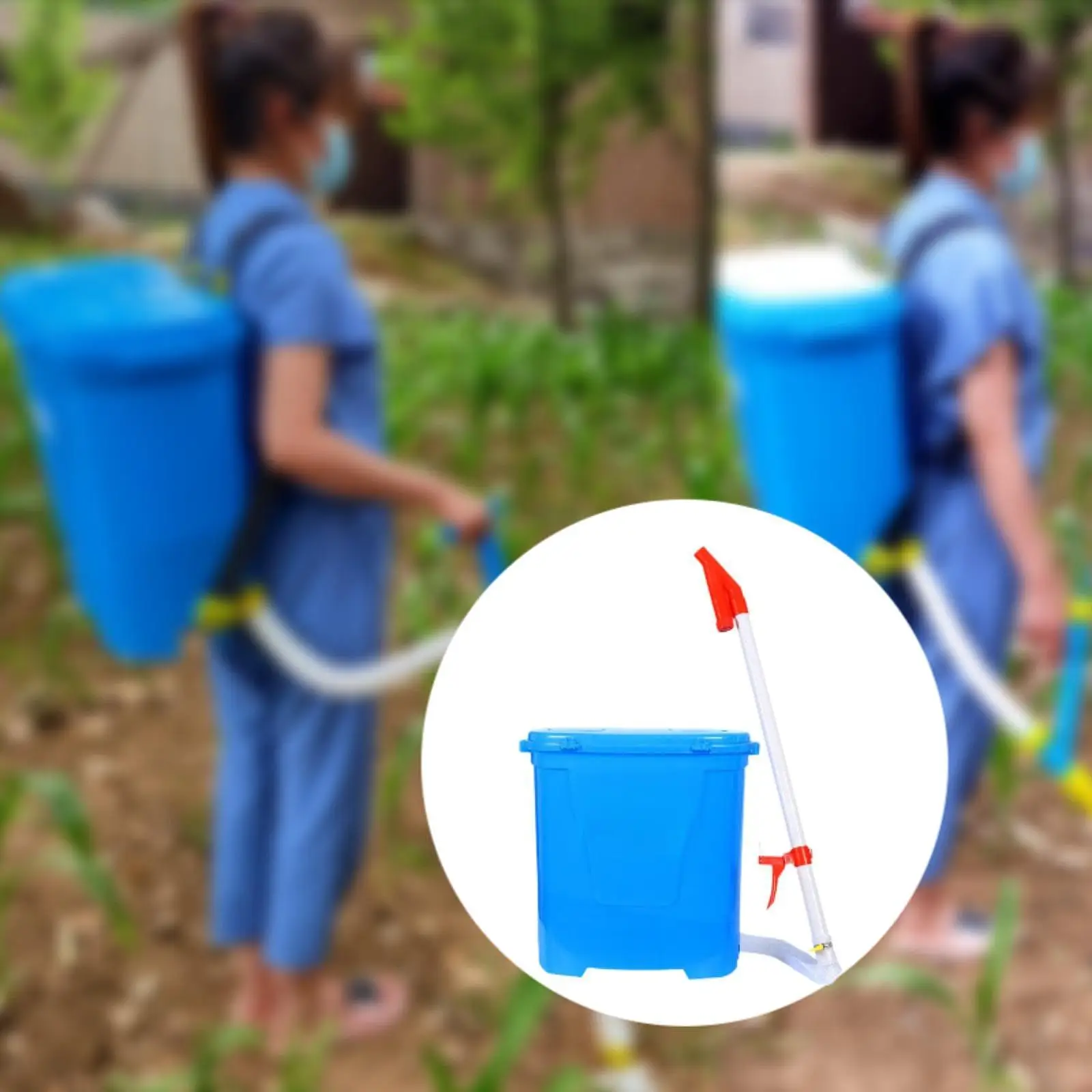 Fertilizer Spreader with Back Carrying Bucket Multifunctional Sturdy 15.7x17inch