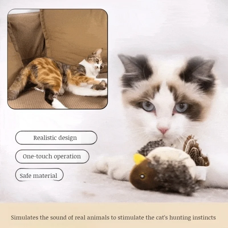 gigwi toys simulation sound bird mouse parrot hedgehog cricket cat toys teasing cat stick teething