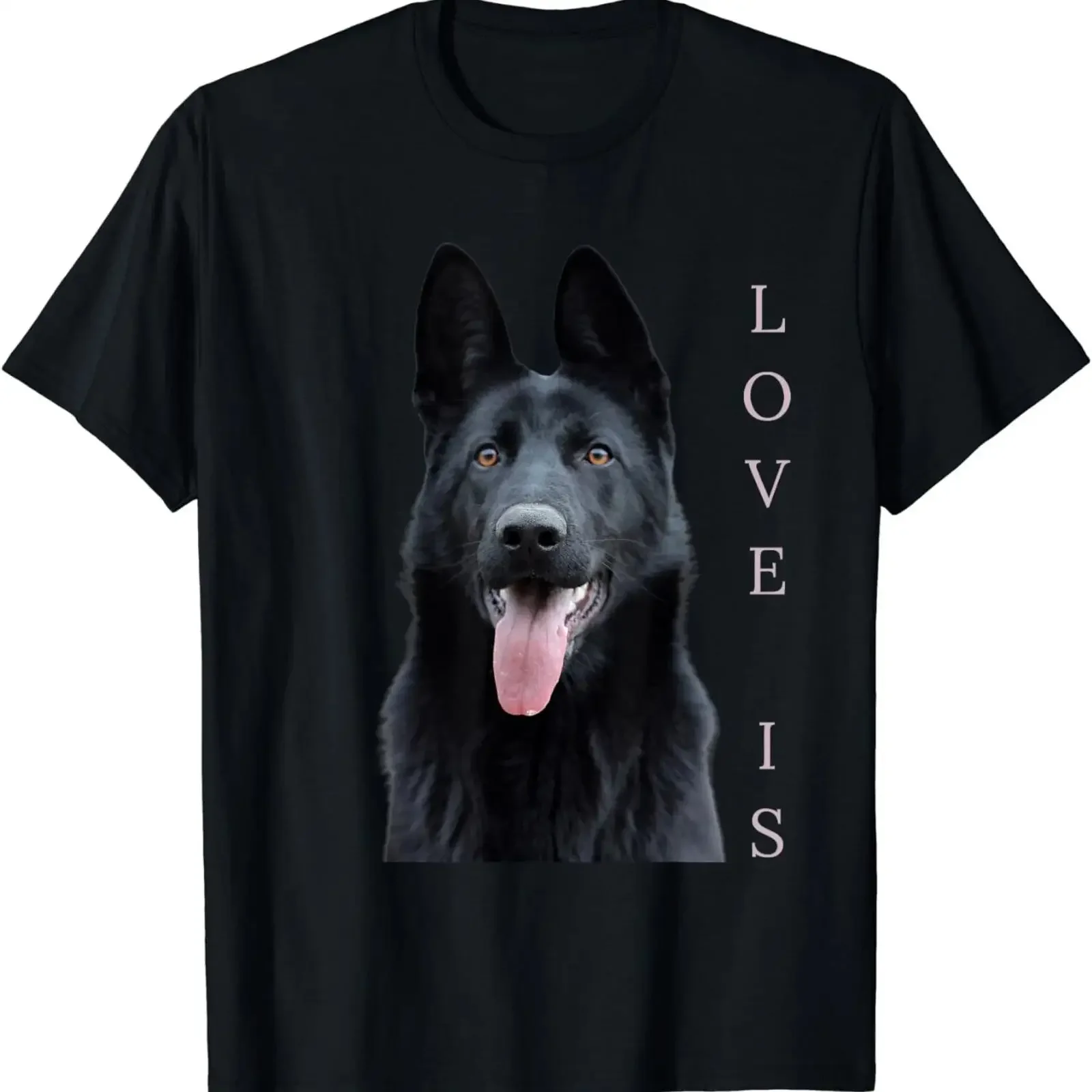 NEW LIMITED Love Is Black German Shepherd Shepard Dog T Shirt vintage Washed graphic Stretched Top For Everyday Wear Versatile