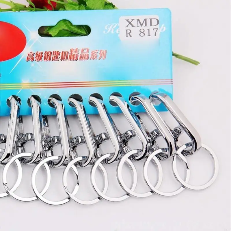 6XDF Stainless Steel Carabiners Clips Keychain Hook Buckle Single Loop Indoor Outdoor Tools for Backpack Camping Hiking